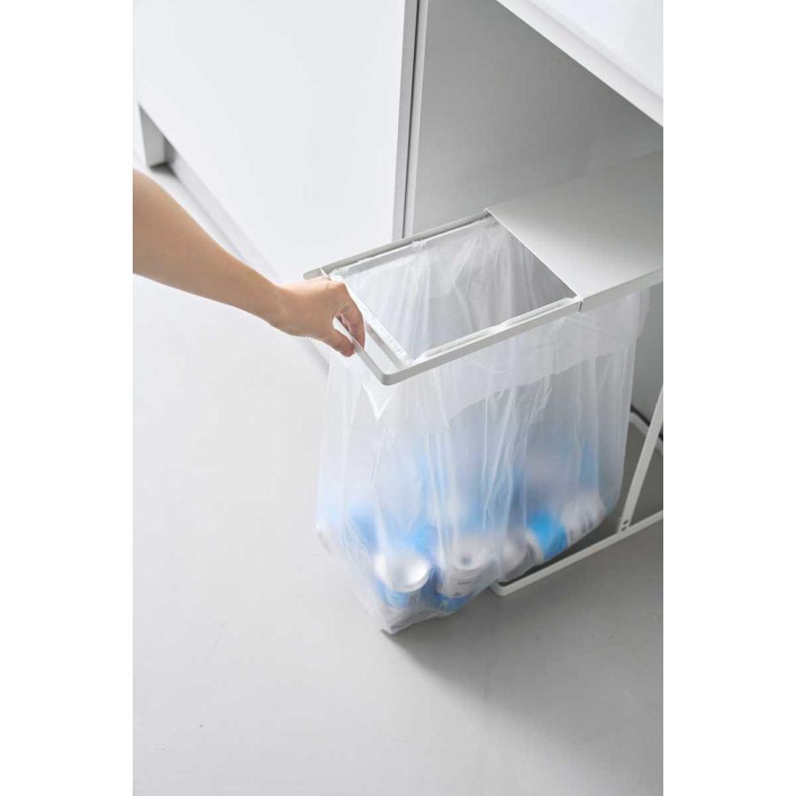 分別ゴミ箱 山崎実業 正規品 tower タワー 引き出す分別ゴミ袋ホルダー タワー スリム 45L ダストボックス キッチン用  10264 ホワイト | tower | 03