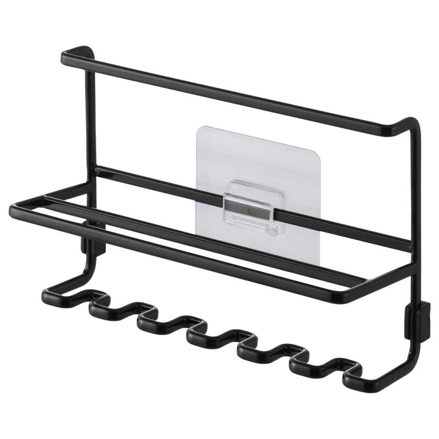 歯ブラシホルダー 山崎実業 正規品 tower タワー フィルムフック歯ブラシ&チューブホルダー 引っ掛け  10325 ブラック | tower | 01