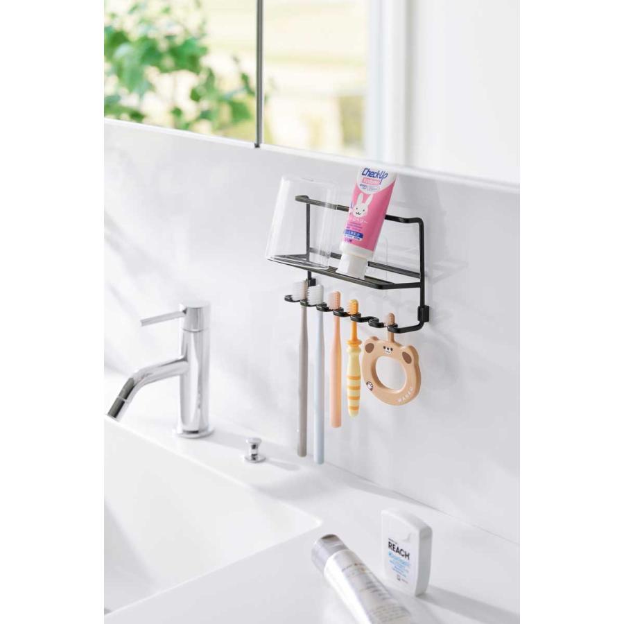 歯ブラシホルダー 山崎実業 正規品 tower タワー フィルムフック歯ブラシ&チューブホルダー 引っ掛け  10325 ブラック | tower | 03