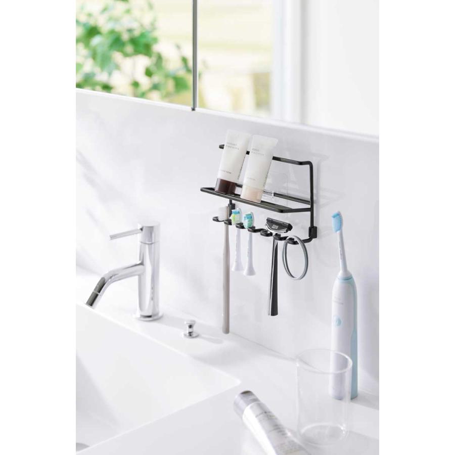 歯ブラシホルダー 山崎実業 正規品 tower タワー フィルムフック歯ブラシ&チューブホルダー 引っ掛け  10325 ブラック | tower | 04