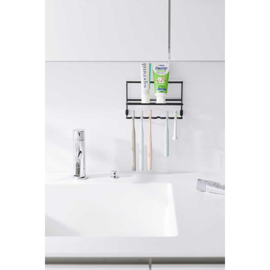 歯ブラシホルダー 山崎実業 正規品 tower タワー フィルムフック歯ブラシ&チューブホルダー 引っ掛け  10325 ブラック | tower | 07