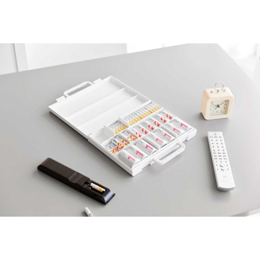 電池ケース 山崎実業 正規品 tower タワー ハンドル付きスリム分別電池ケース 電池収納ケース  10462 ホワイト | tower | 03