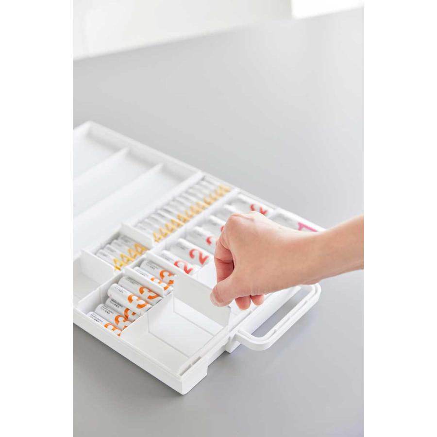 電池ケース 山崎実業 正規品 tower タワー ハンドル付きスリム分別電池ケース 電池収納ケース  10462 ホワイト | tower | 05