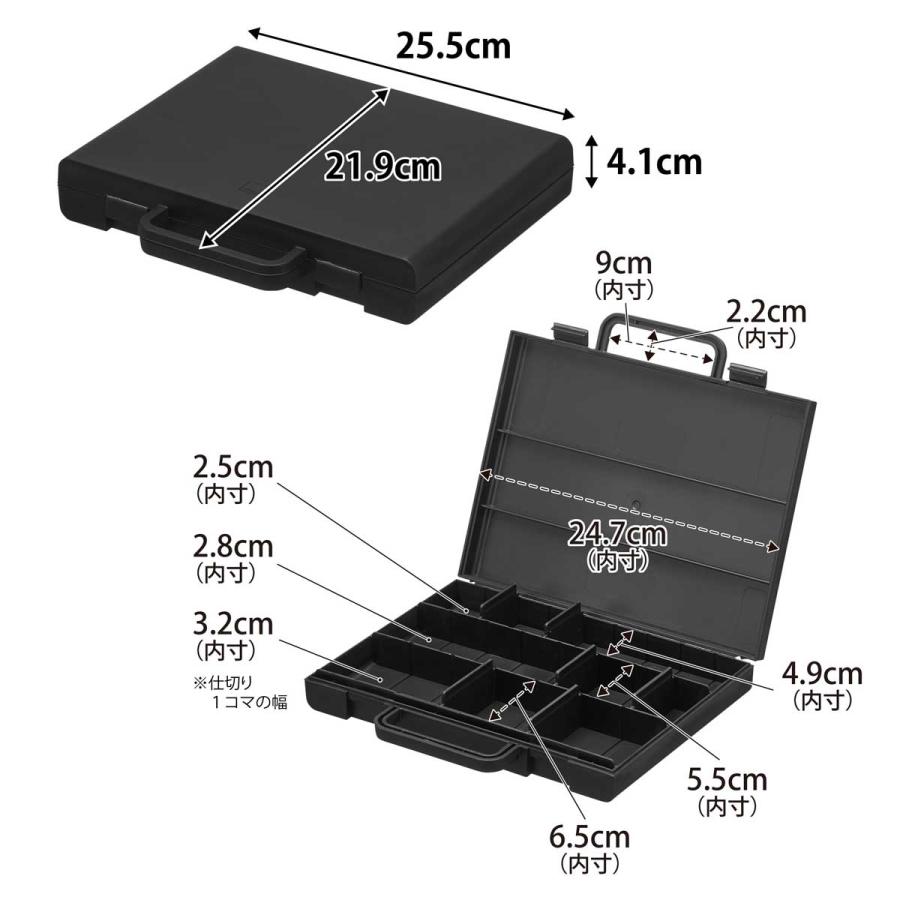電池ケース 山崎実業 正規品 tower タワー ハンドル付きスリム分別電池ケース 電池収納ケース  10463 ブラック | tower | 08