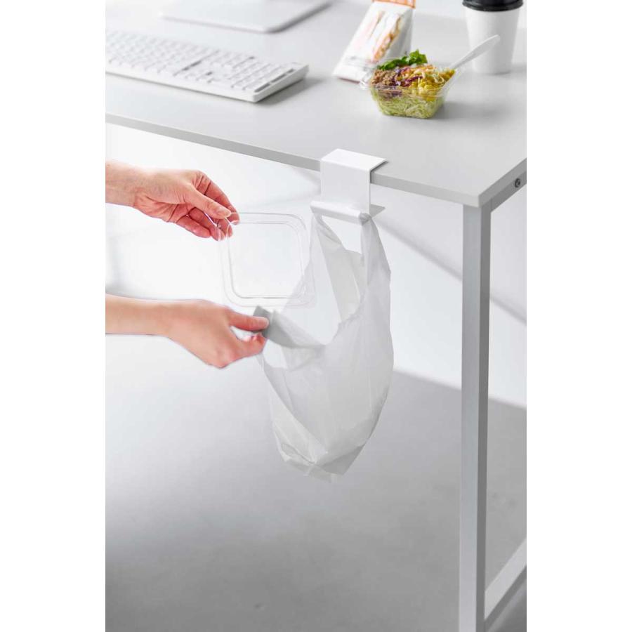 バッグハンガー 山崎実業 正規品 tower タワー テーブル横レジ袋ハンガー レジ袋ホルダー  10482 ホワイト | tower | 04