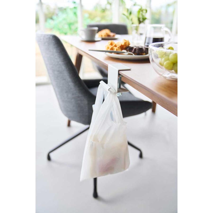 バッグハンガー 山崎実業 正規品 tower タワー テーブル横レジ袋ハンガー レジ袋ホルダー  10482 ホワイト | tower | 06