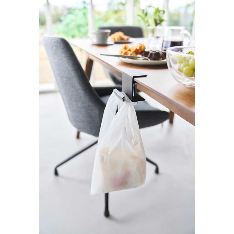 バッグハンガー 山崎実業 正規品 tower タワー テーブル横レジ袋ハンガー レジ袋ホルダー  10483 ブラック | tower | 06
