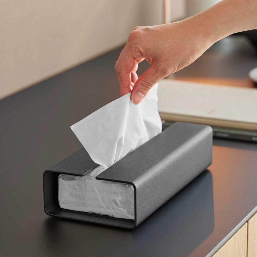 ティッシュケース 山崎実業 正規品 tower タワー 入れ替え簡単ソフトパックティッシュケース ティッシュカバー  10451 ブラック | tower