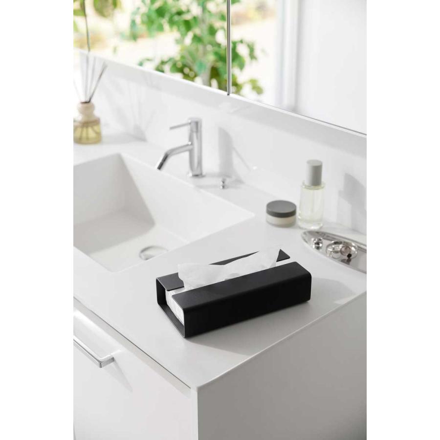 ティッシュケース 山崎実業 正規品 tower タワー 入れ替え簡単ソフトパックティッシュケース ティッシュカバー  10451 ブラック | tower | 03