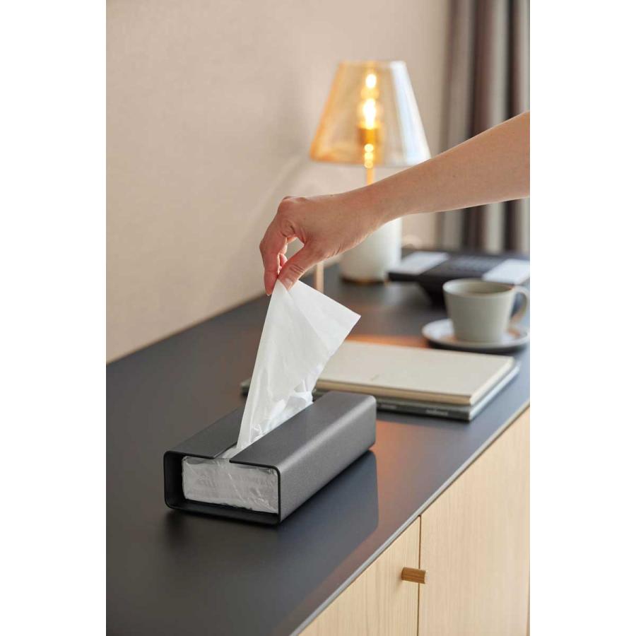 ティッシュケース 山崎実業 正規品 tower タワー 入れ替え簡単ソフトパックティッシュケース ティッシュカバー  10451 ブラック | tower | 05