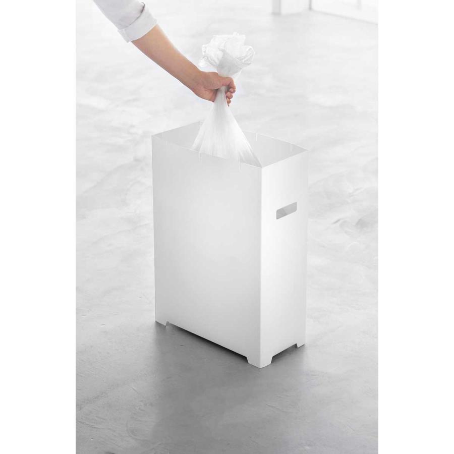 ふた付きゴミ箱 45リットル 山崎実業 正規品 tower タワー スリム蓋付きゴミ箱 横開きタイプ 45L キッチン用  1524 ホワイト | tower | 07