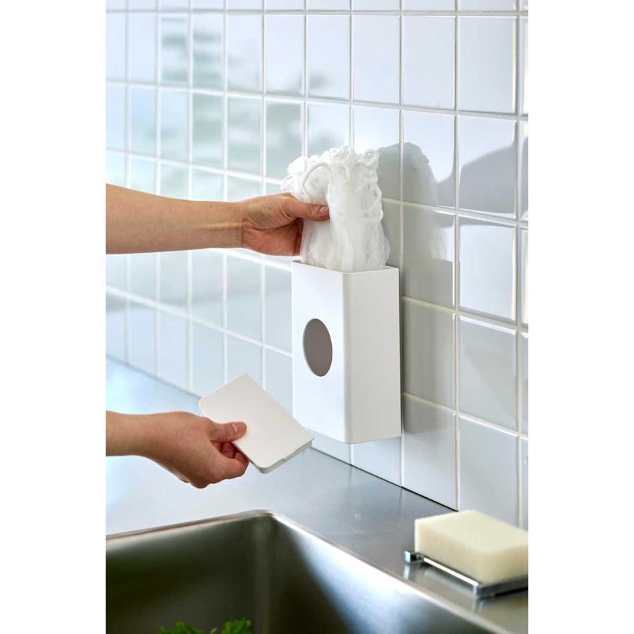 水切りネット収納 山崎実業 正規品 tower タワー フィルムフック水切りネットホルダー 水切りネット用ホルダー  10466 ホワイト | tower | 06