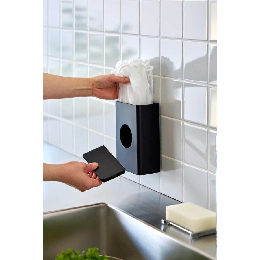 水切りネット収納 山崎実業 正規品 tower タワー フィルムフック水切りネットホルダー 水切りネット用ホルダー  10467 ブラック | tower | 06