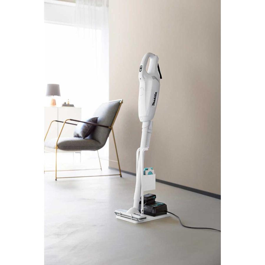 スティッククリーナースタンド 山崎実業 正規品 tower タワー スティッククリーナー紙パック&充電器収納スタンド 掃除機スタンド  10260 ホワイト | tower | 02