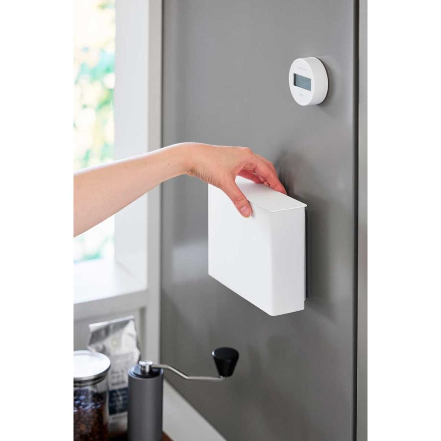 コーヒーフィルターケース 山崎実業 正規品 tower タワー マグネットコーヒーペーパーフィルターケース コーヒーフィルターホルダー  10330 ホワイト | tower | 03