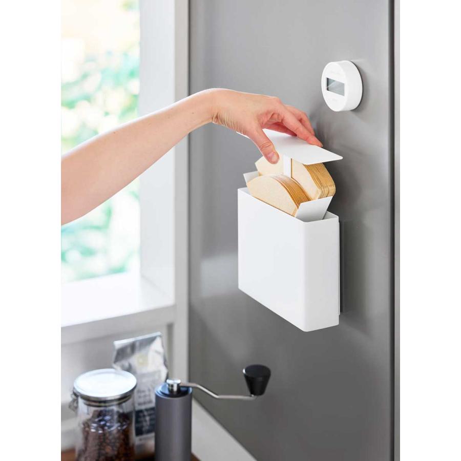 コーヒーフィルターケース 山崎実業 正規品 tower タワー マグネットコーヒーペーパーフィルターケース コーヒーフィルターホルダー  10330 ホワイト | tower | 04