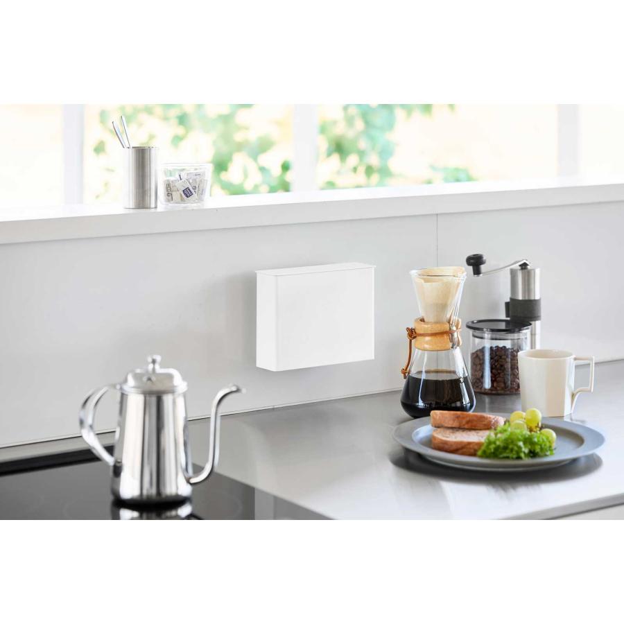 コーヒーフィルターケース 山崎実業 正規品 tower タワー マグネットコーヒーペーパーフィルターケース コーヒーフィルターホルダー  10330 ホワイト | tower | 05