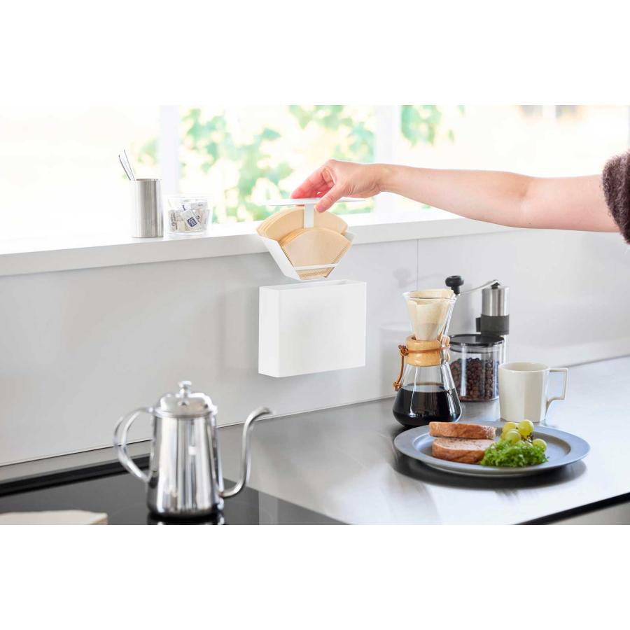 コーヒーフィルターケース 山崎実業 正規品 tower タワー マグネットコーヒーペーパーフィルターケース コーヒーフィルターホルダー  10330 ホワイト | tower | 07