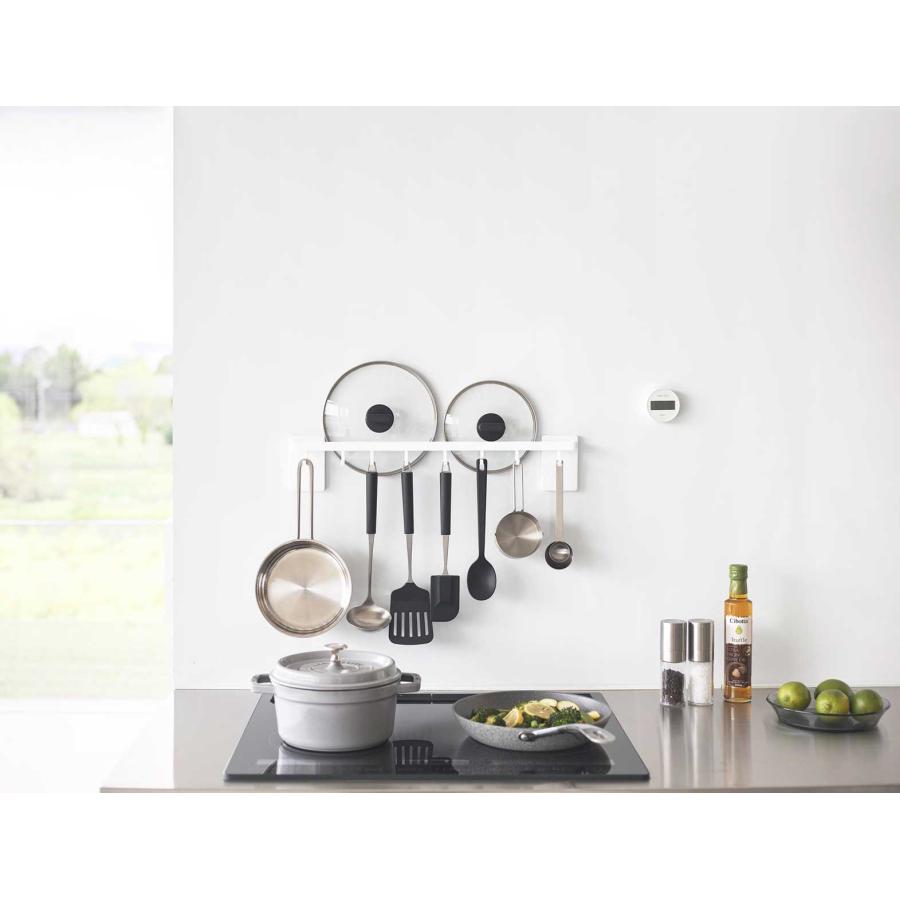 キッチンツール収納 山崎実業 正規品 tower タワー フィルムフック鍋蓋も収納できるキッチンツールバーフック付き W55 キッチンツールスタンド  10412 ホワイト | tower | 05