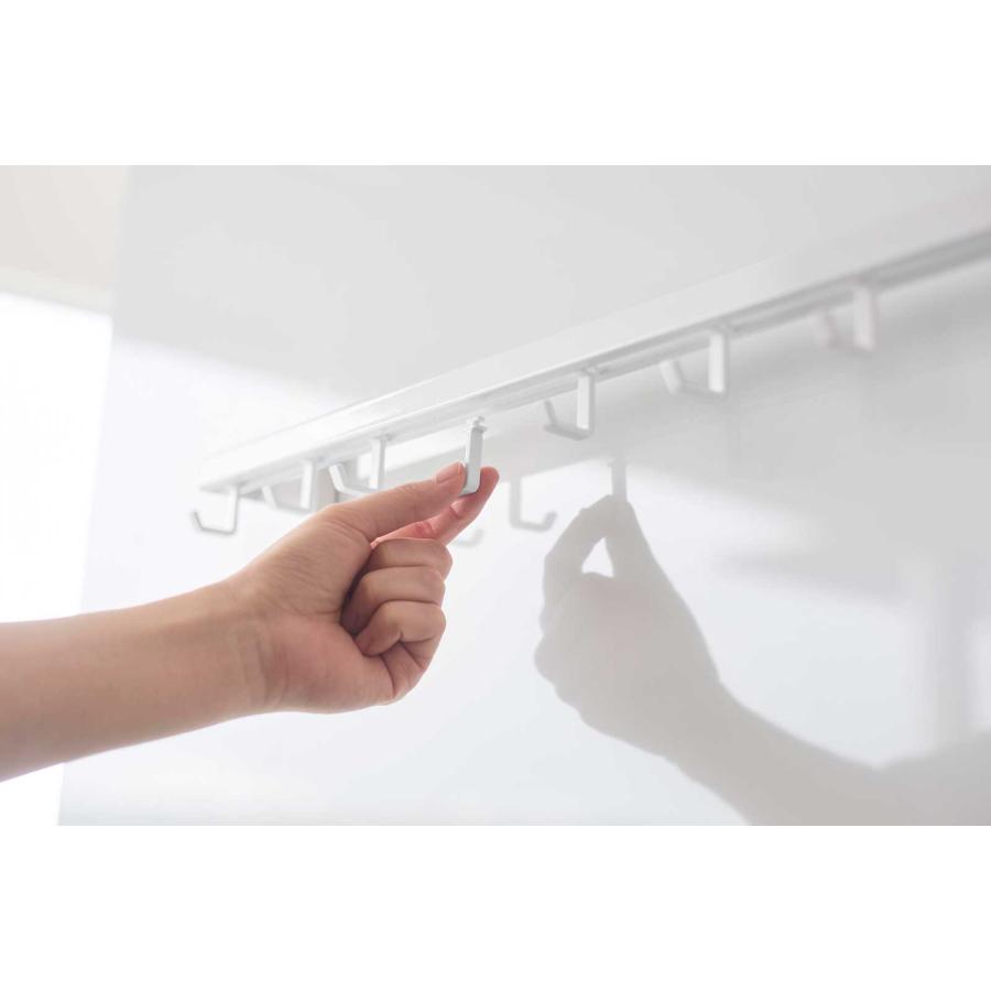 キッチンツール収納 山崎実業 正規品 tower タワー フィルムフック鍋蓋も収納できるキッチンツールバーフック付き W55 キッチンツールスタンド  10412 ホワイト | tower | 06