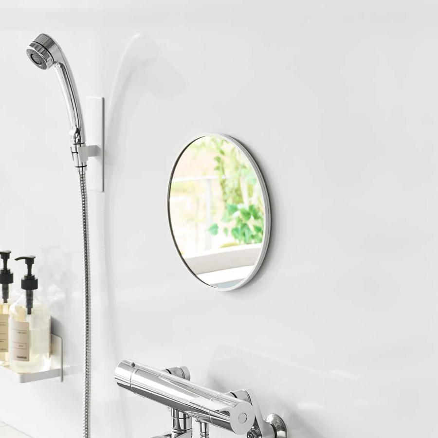 浴室ミラー 山崎実業 正規品 tower タワー マグネットバスルームミラー 丸型 23cm バスルームミラー  10175 ホワイト | tower