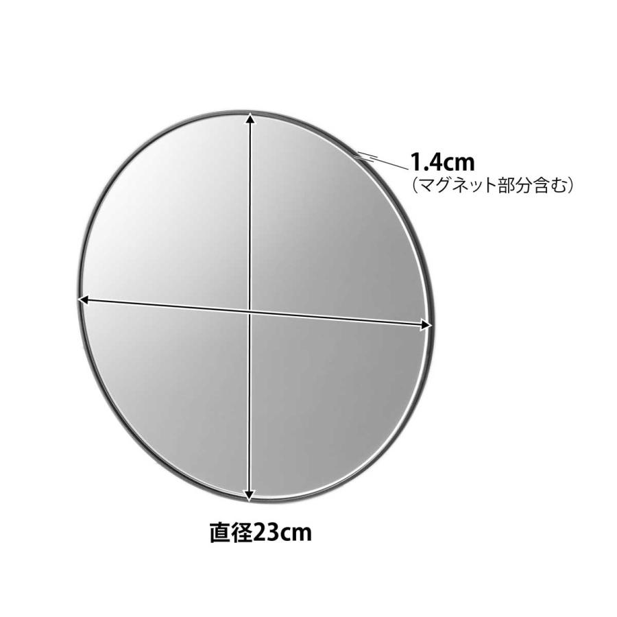 浴室ミラー 山崎実業 正規品 tower タワー マグネットバスルームミラー 丸型 23cm バスルームミラー  10176 ブラック | tower | 08
