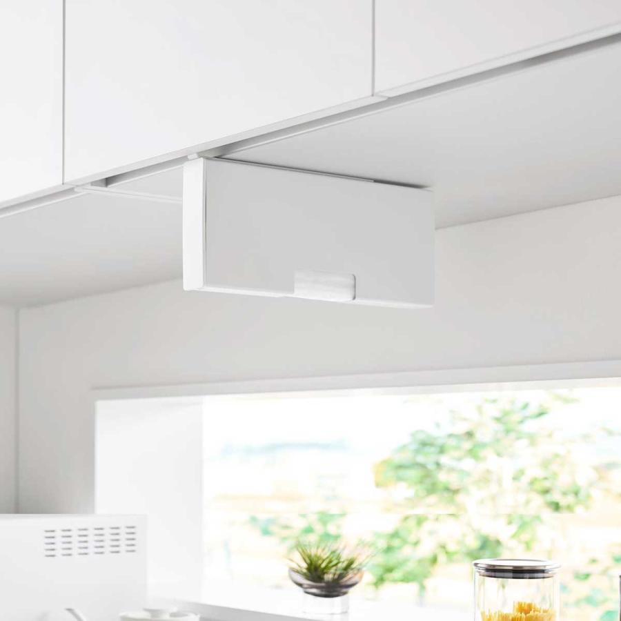 ポリ袋ストッカー 山崎実業 正規品 tower タワー 戸棚下ポリ袋収納ホルダー スリム M ポリ袋収納ケース  10250 ホワイト | tower