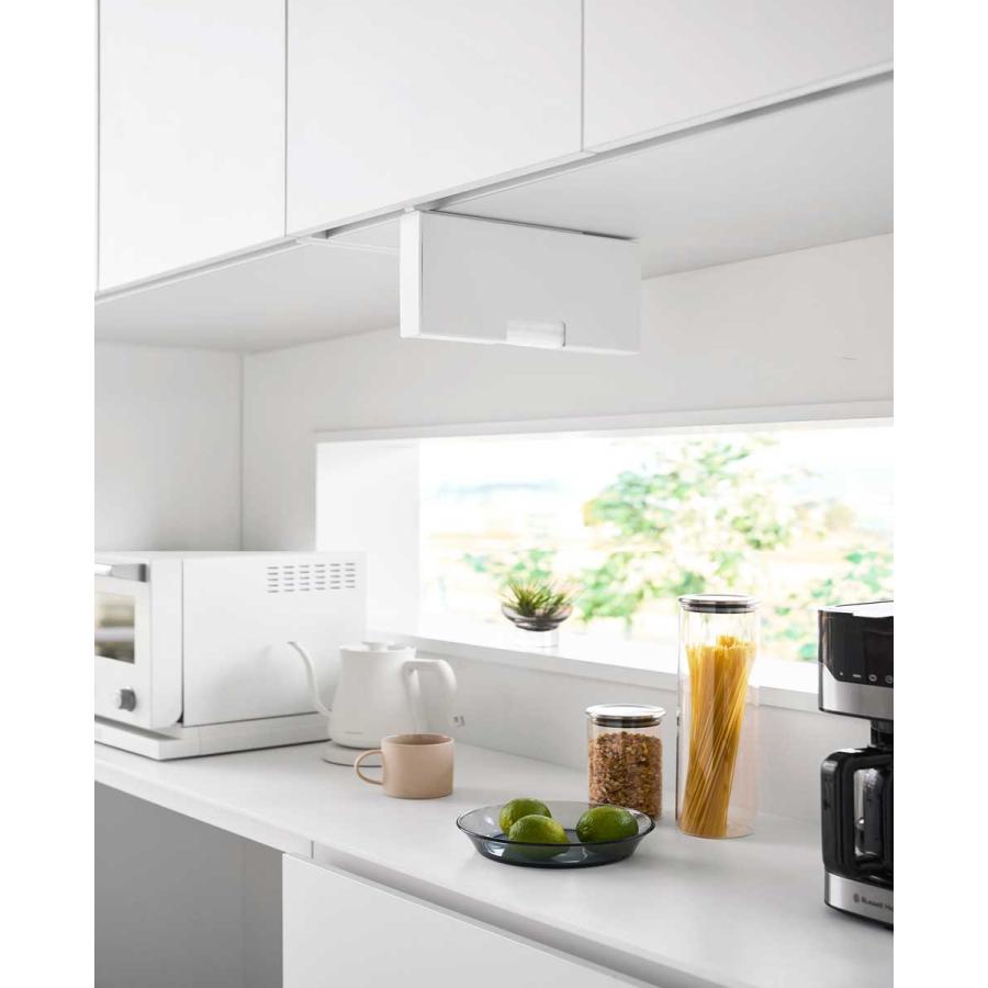 ポリ袋ストッカー 山崎実業 正規品 tower タワー 戸棚下ポリ袋収納ホルダー スリム M ポリ袋収納ケース  10250 ホワイト | tower | 02