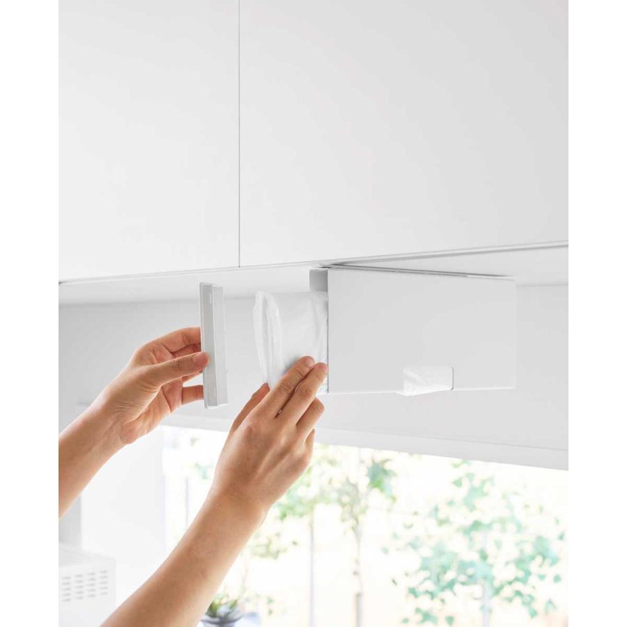 ポリ袋ストッカー 山崎実業 正規品 tower タワー 戸棚下ポリ袋収納ホルダー スリム M ポリ袋収納ケース  10250 ホワイト | tower | 04