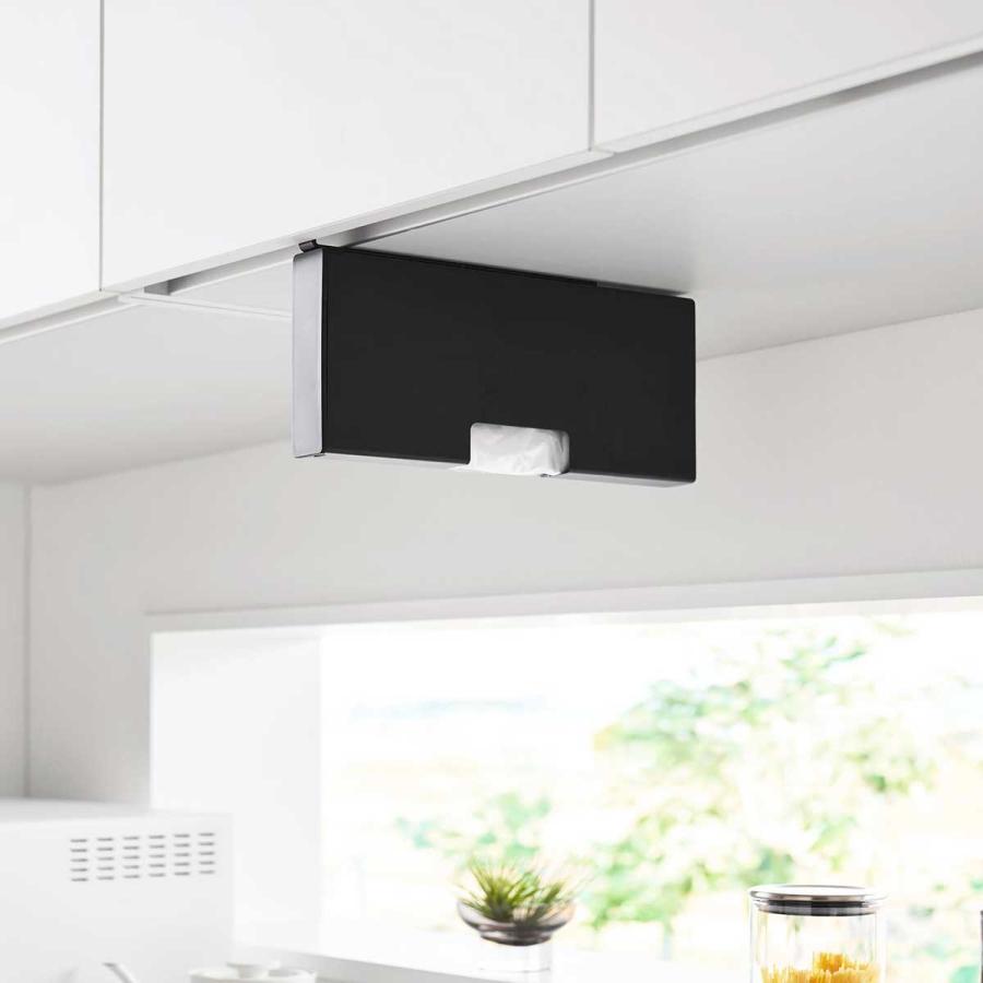 ポリ袋ストッカー 山崎実業 正規品 tower タワー 戸棚下ポリ袋収納ホルダー スリム M ポリ袋収納ケース  10251 ブラック | tower