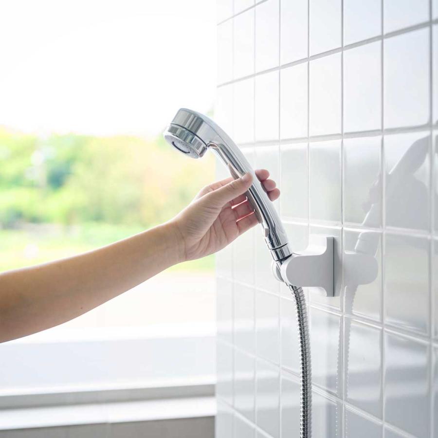 シャワーフック 山崎実業 正規品 tower タワー 角度が調節できるフィルムフックシャワーホルダー シャワーハンガー 掛具  10288 ホワイト | tower | 05