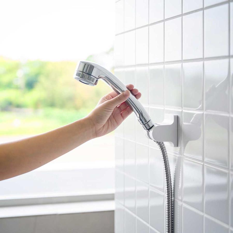 シャワーフック 山崎実業 正規品 tower タワー 角度が調節できるフィルムフックシャワーホルダー シャワーハンガー 掛具  10288 ホワイト | tower | 06