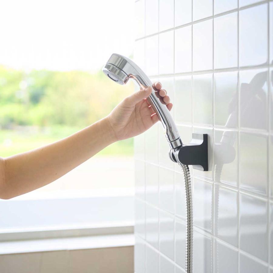 シャワーフック 山崎実業 正規品 tower タワー 角度が調節できるフィルムフックシャワーホルダー シャワーハンガー 掛具  10289 ブラック | tower | 05