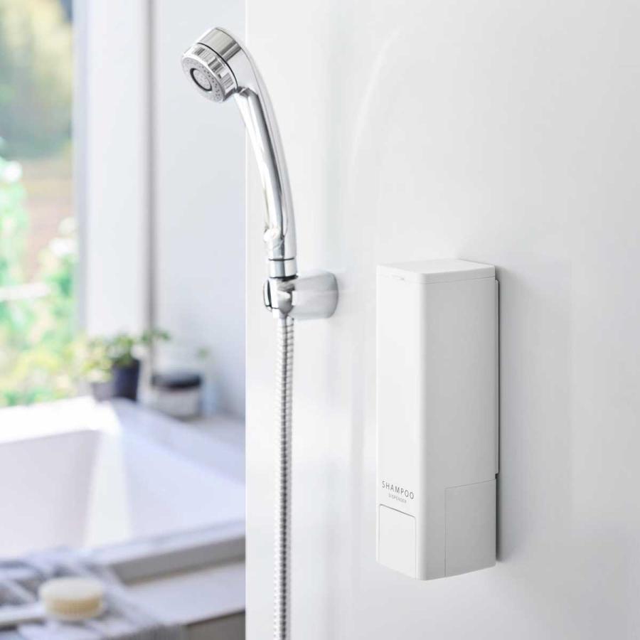 ソープディスペンサー 山崎実業 正規品 tower タワー 下から出るマグネットディスペンサー ソープボトル 詰め替え用ボトル  10290 シャンプー ホワイト | tower