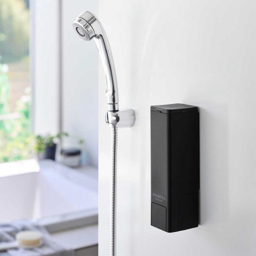 ソープディスペンサー 山崎実業 正規品 tower タワー 下から出るマグネットディスペンサー ソープボトル 詰め替え用ボトル  10291 シャンプー ブラック | tower