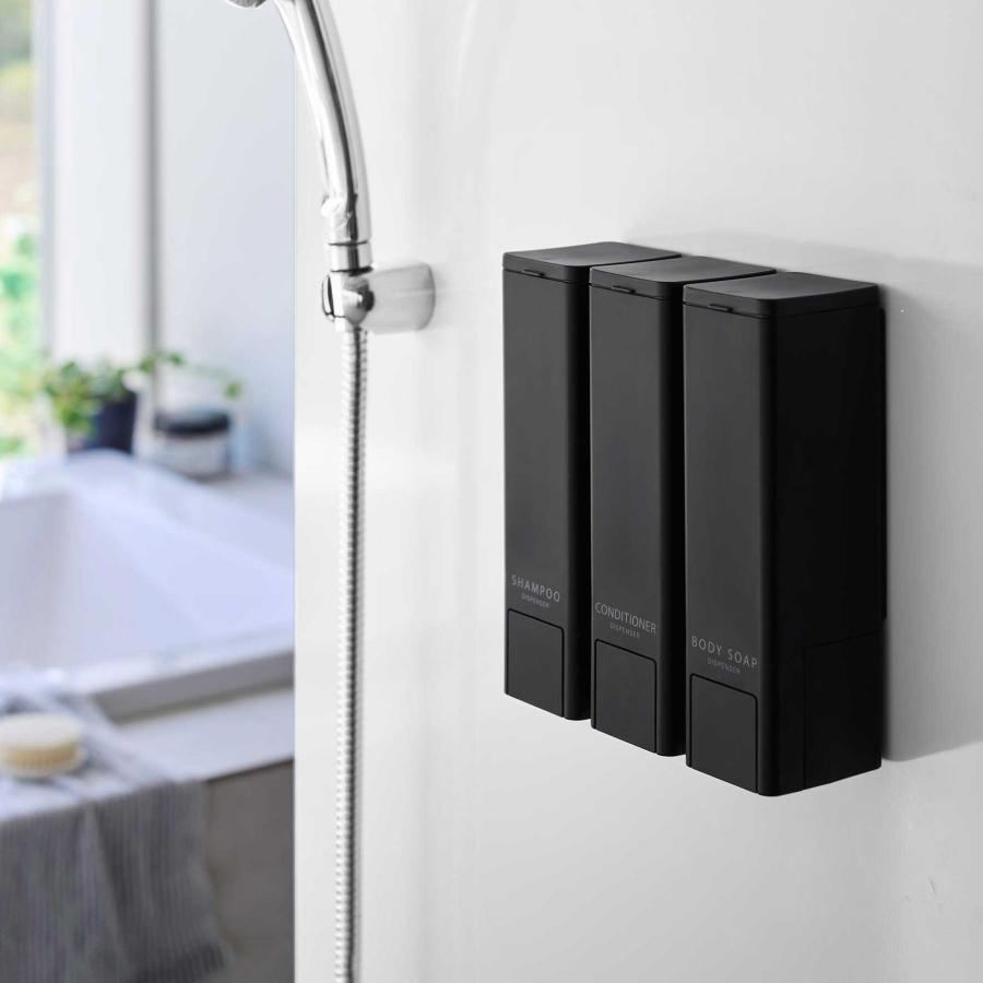 ソープディスペンサー 山崎実業 正規品 tower タワー 下から出るマグネットディスペンサー ソープボトル 詰め替え用ボトル  10291 シャンプー ブラック | tower | 02