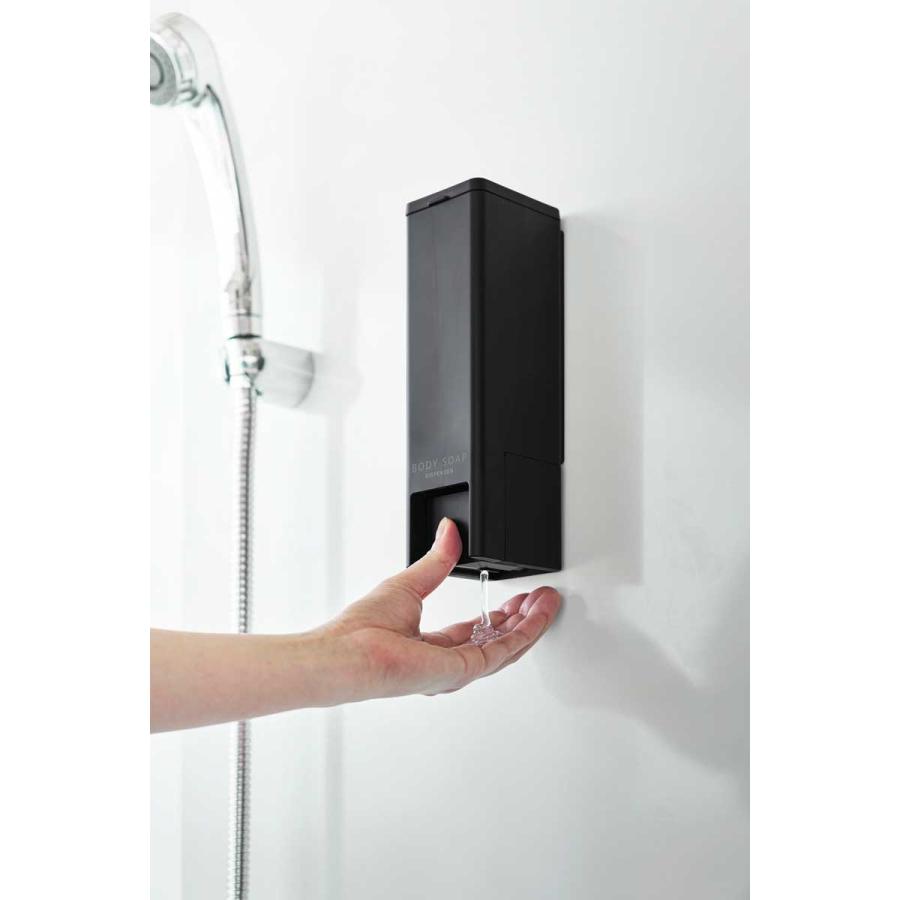 ソープディスペンサー 山崎実業 正規品 tower タワー 下から出るマグネットディスペンサー ソープボトル 詰め替え用ボトル  10295 ボディソープ ブラック | tower | 03