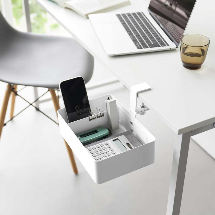 デスク収納ラック 山崎実業 正規品 tower タワー テーブル横回転収納ラック 仕切り付き デスクトレー テーブル収納  10365 ホワイト | tower