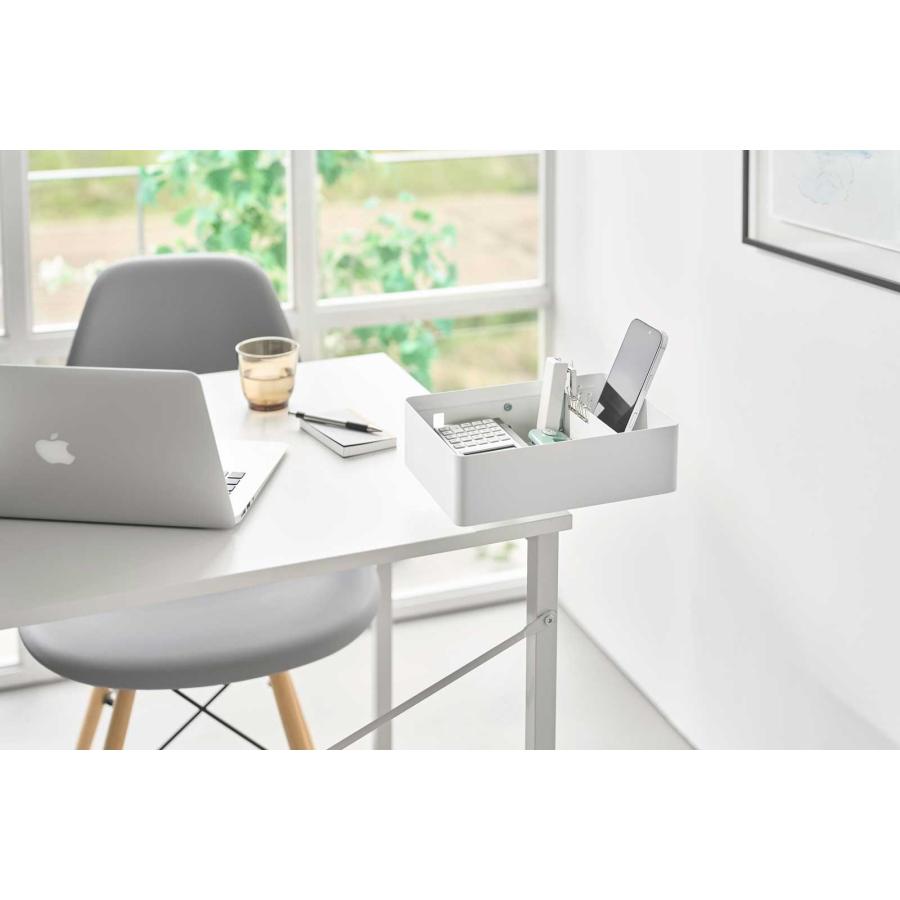 デスク収納ラック 山崎実業 正規品 tower タワー テーブル横回転収納ラック 仕切り付き デスクトレー テーブル収納  10365 ホワイト | tower | 04