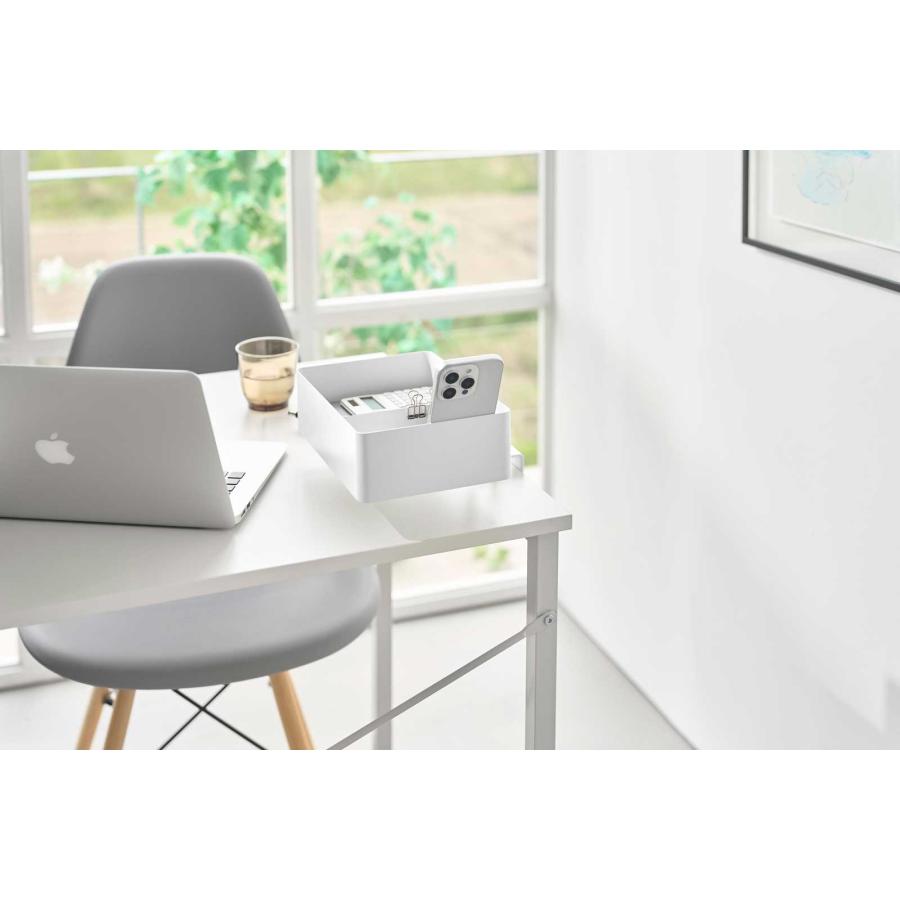 デスク収納ラック 山崎実業 正規品 tower タワー テーブル横回転収納ラック 仕切り付き デスクトレー テーブル収納  10365 ホワイト | tower | 05