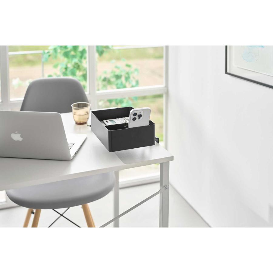 デスク収納ラック 山崎実業 正規品 tower タワー テーブル横回転収納ラック 仕切り付き デスクトレー テーブル収納  10366 ブラック | tower | 05