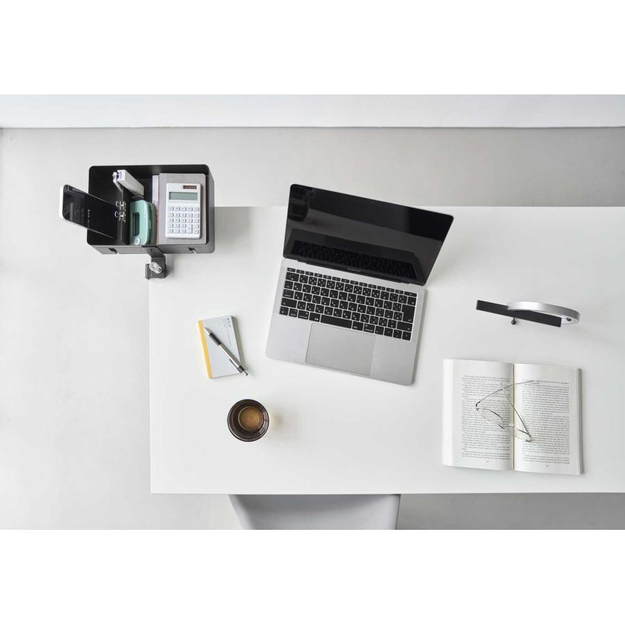 デスク収納ラック 山崎実業 正規品 tower タワー テーブル横回転収納ラック 仕切り付き デスクトレー テーブル収納  10366 ブラック | tower | 07