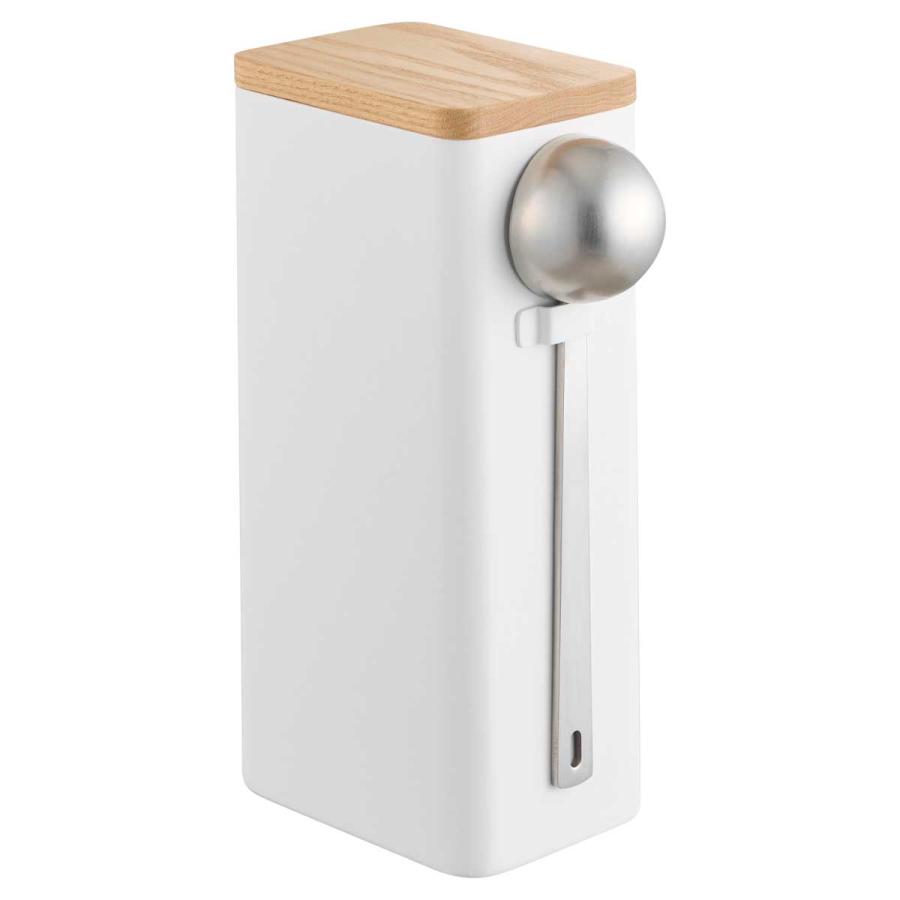 コーヒーキャニスター 山崎実業 正規品 tower タワー 袋ごとコーヒー豆収納ケース スプーン付き コーヒー豆 密封 保存容器  10460 ホワイト | tower | 01