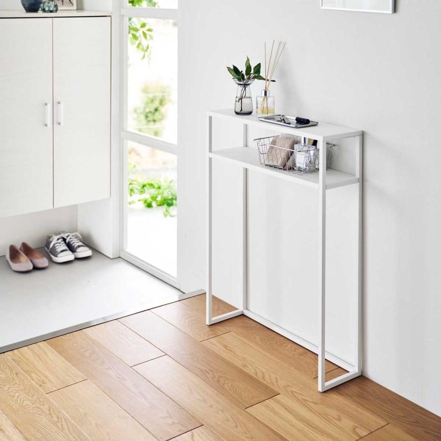 コンソールテーブル 山崎実業 正規品 tower タワー 棚付きコンソールテーブル ディスプレイテーブル 飾り棚  10393 ホワイト | tower