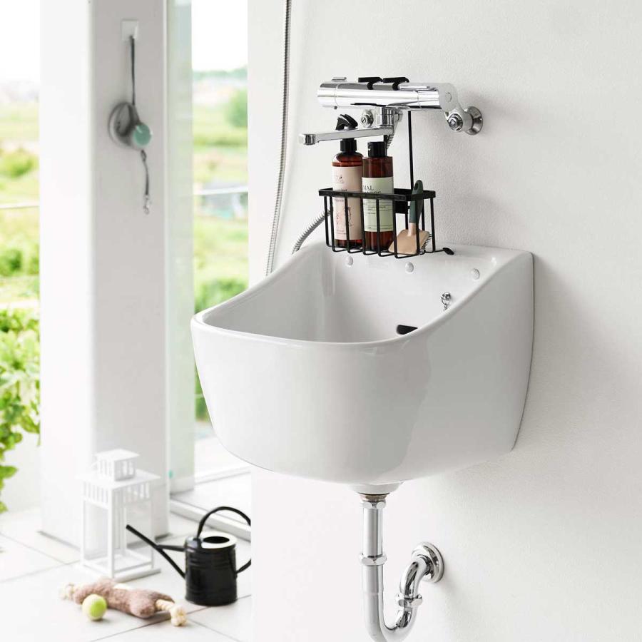 スロップシンク周り収納 山崎実業 正規品 tower タワー 蛇口にひっかける収納ラック 深型シンク 多目的シンク  10311 ブラック | tower