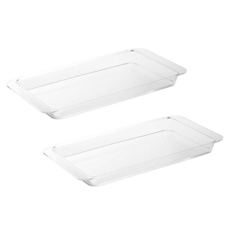 調理トレー 山崎実業 正規品 tower タワー 電子レンジ対応連結できる洗いやすい下ごしらえ調理トレー 浅型 2個組 バット 調理器具  10336 クリア | tower | 01