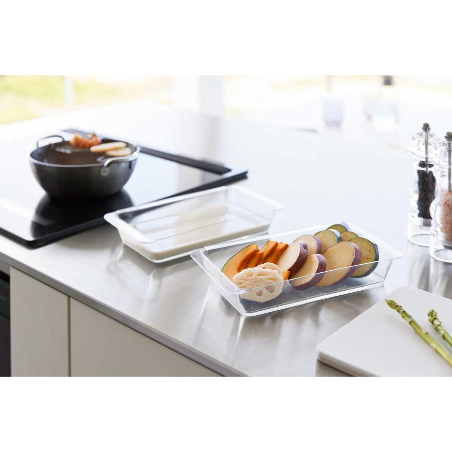 調理トレー 山崎実業 正規品 tower タワー 電子レンジ対応連結できる洗いやすい下ごしらえ調理トレー 深型 2個組 バット 調理器具  10337 クリア | tower | 02