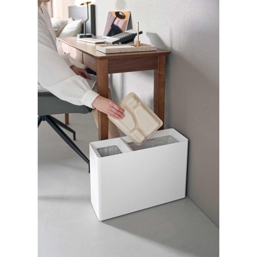 分別ゴミ箱 山崎実業 正規品 tower タワー スーパー・コンビニ弁当がそのまま入る分別ダストボックス ダストボックス ごみ箱  10354 ホワイト | tower | 05