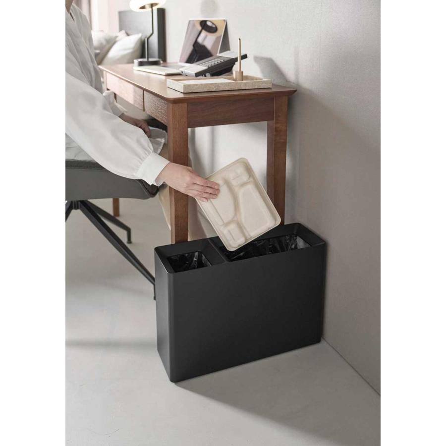 分別ゴミ箱 山崎実業 正規品 tower タワー スーパー・コンビニ弁当がそのまま入る分別ダストボックス ダストボックス ごみ箱  10355 ブラック | tower | 05