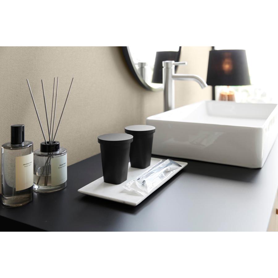 タンブラー 山崎実業 正規品 tower タワー タンブラー＆スタンキャップ グラス コップ  10818 ブラック | tower | 05